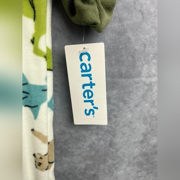 Carter’s boys dino zippered footie pajamas Size 5 - Picture 7 of 9